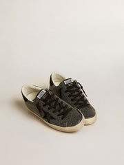 Golden Goose Women’s Super-Star in black Swarovski crystals with black suede star