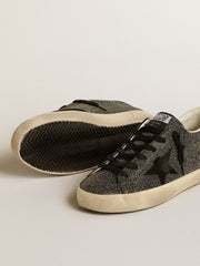 Golden Goose Women’s Super-Star in black Swarovski crystals with black suede star