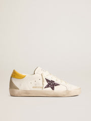 Golden Goose Women’s Bio-based Super-Star with red glitter star and leather heel tab