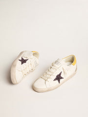 Golden Goose Women’s Bio-based Super-Star with red glitter star and leather heel tab