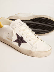 Golden Goose Women’s Bio-based Super-Star with red glitter star and leather heel tab