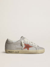 Golden Goose Women's Super-Star LTD in gray leather with brick-red suede star