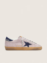 Golden Goose Women’s Super-Star in lilac suede with midnight blue suede star and heel tab