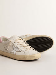 Golden Goose Women's Super-Star with silver leather star and pink heel tab