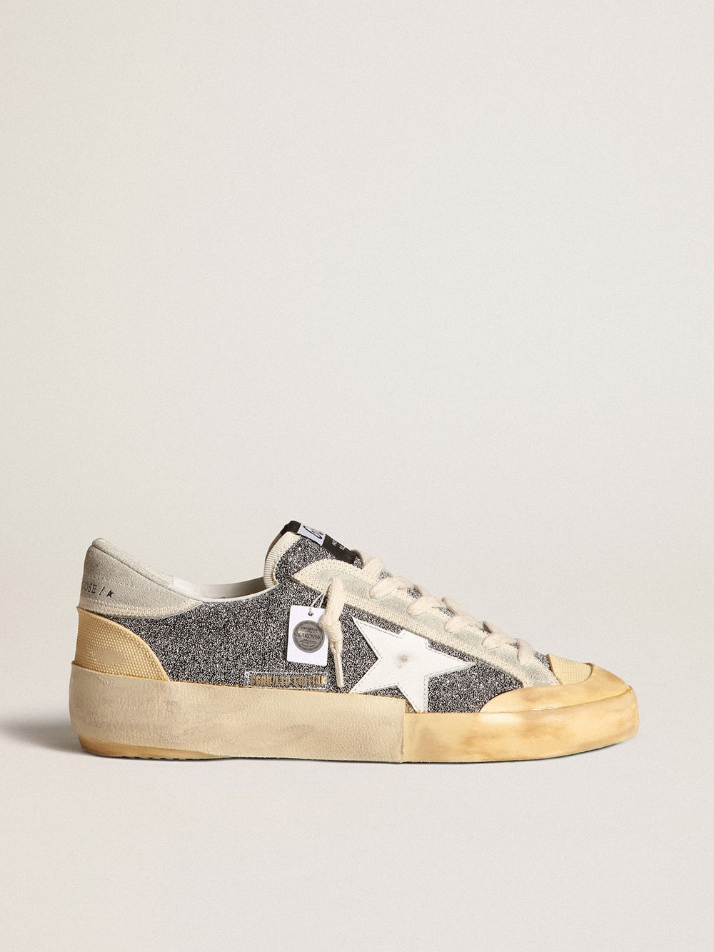 Golden Goose Women’s Super-Star LAB with white star and Swarovski glitter upper