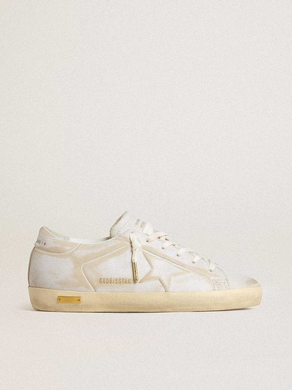 Golden Goose Women’s Super-Star with white leather star and heel tab with lived-in effect