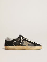 Golden Goose Women’s Super-Star in black leather and suede with silver studs