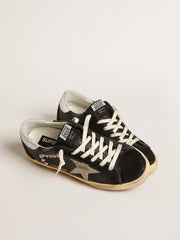 Golden Goose Women’s Super-Star in black leather and suede with silver studs