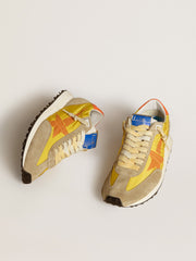 Golden Goose Women’s Marathon with yellow nylon upper and orange star