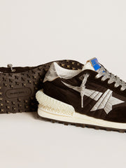 Golden Goose Women’s Marathon with black ripstop nylon upper and silver star