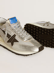 Golden Goose Women’s Marathon with silver ripstop nylon upper and black star