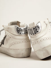 Golden Goose Women's Mid Star with laminated heel tab and glitter laces