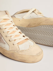 Golden Goose Women's Mid Star with star in light gray suede and gold flash
