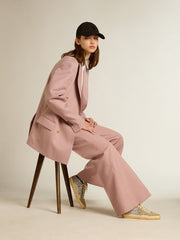 Golden Goose Mid Star in silver glitter with suede star and black flash