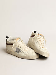 Golden Goose Mid Star LTD in white nappa leather with silver glitter star