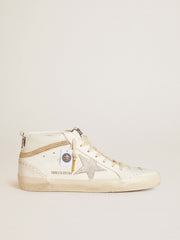 Golden Goose Mid Star with star and heel tab in suede with Swarovski crystals