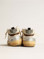 Golden Goose Mid Star LTD with silver metallic leather inserts and pink star
