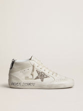 Golden Goose Women's Mid Star with silver glitter star and black laminated heel tab
