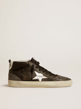 Golden Goose Women’s Mid Star in black leather with silver metallic leather star