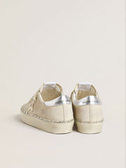 Golden Goose Hi Star in suede with silver metallic leather star and heel tab