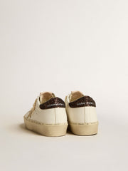 Golden Goose Hi Star with platinum metallic leather star and glitter heel tab
