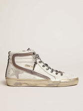 Golden Goose Women's Slide with star in white suede and leather flash