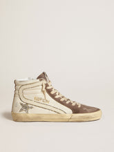 Golden Goose Slide in nappa with glitter star and patent leather flash