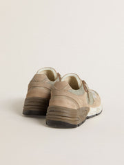 Golden Goose Women's Dad-Star in beige mesh and suede with silver leather star