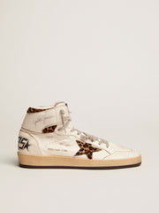 Golden Goose Women’s Sky-Star high-top sneakers in leopard-print pony skin | Golden Goose