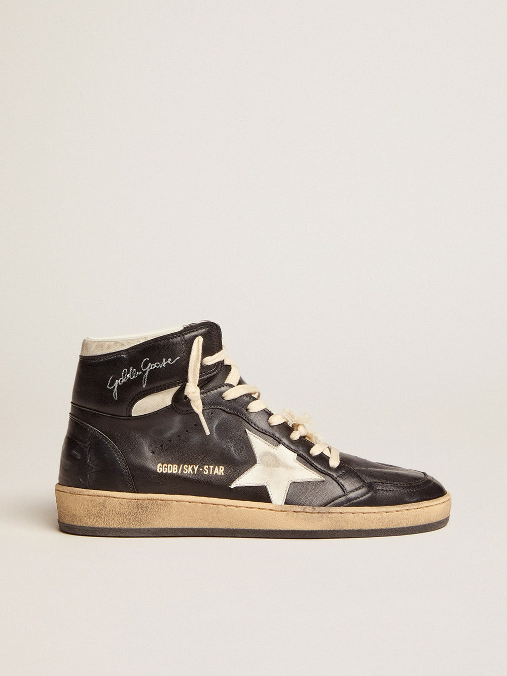 Golden Goose Women's Sky-Star in black nappa with white star