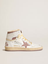 Golden Goose Sky-Star in white leather with pink leather star