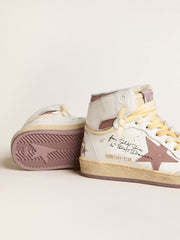 Golden Goose Sky-Star in white leather with pink leather star