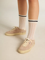 Golden Goose Women's Soul Star in pink suede with milk-white leather heel tab