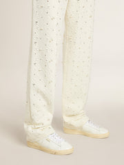 Golden Goose Matchstar in leather with peach pink heel tab