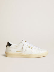 Golden Goose Women's Matchstar in white leather with dark blue leather heel tab