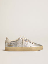 Golden Goose Soul Star in metallic silver leather with white leather heel tab