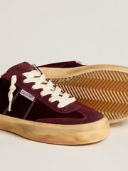 Golden Goose Soul Star in burgundy velvet with white leather heel tab