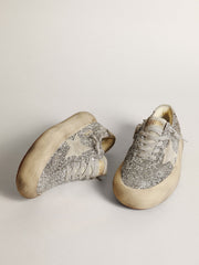 Golden Goose Women's Space-Star in silver glitter with ice-gray star