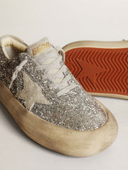 Golden Goose Women's Space-Star in silver glitter with ice-gray star