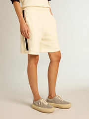 Golden Goose Women's Space-Star shoes in ice-gray suede with perforated star
