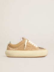 Golden Goose Women's Space-Star Cube in tobacco suede with perforated star