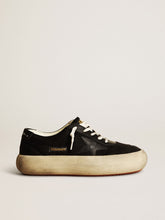 Golden Goose Women's Space-Star shoes in black nylon with black leather star and heel tab