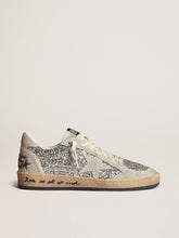 Golden Goose Women’s Ball Star in silver glitter with ice-gray suede inserts