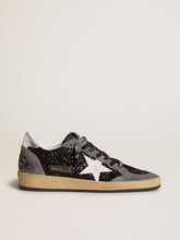 Golden Goose Women's Ball Star in glitter with leather star and metallic leather heel tab
