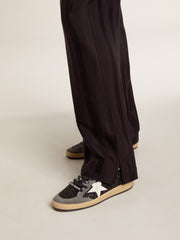Golden Goose Women's Ball Star in glitter with leather star and metallic leather heel tab