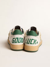 Golden Goose Women's Ball Star Wishes in white nappa leather with green leather star and heel tab