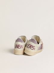 Golden Goose Women’s Ball Star in lilac suede with burgundy leather star and lilac suede heel tab