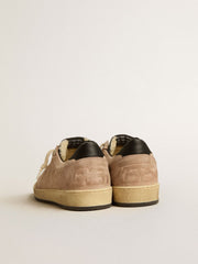 Golden Goose Women's Ball Star LTD in powder pink suede with Swarovski crystal tongue and shearling lining