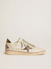 Golden Goose Ball Star in mesh and leather with metallic leather star and heel tab