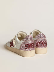 Golden Goose Women's Ball Star LTD with red leather star and pink glitter heel tab